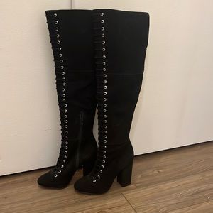 Vince Camuto black suede boots
